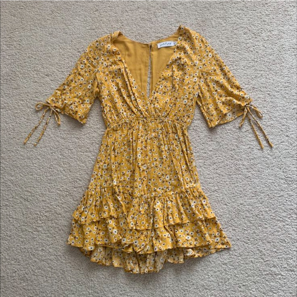 Petal & Pup mustard yellow floral dress